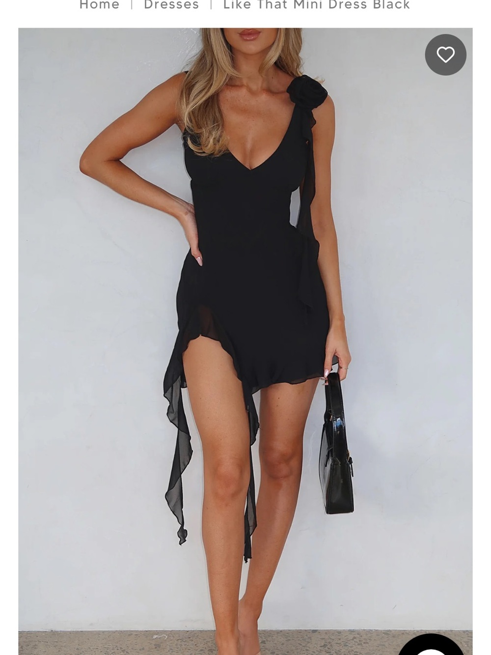 White Fox Boutique Black Ruffle Mini Dress